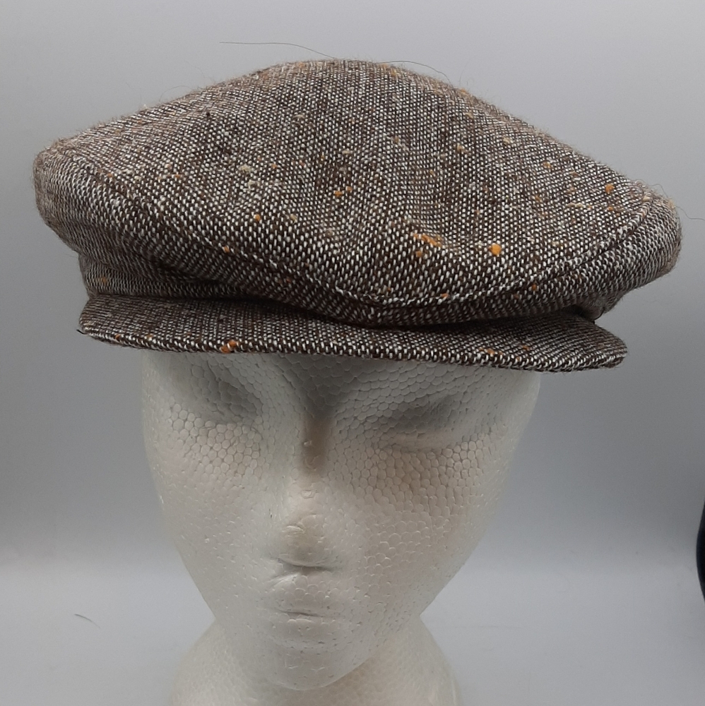 Vintage Union Labor Canada Newsboy Cap Men's Unisex 6 7/8" Brown Back Flap